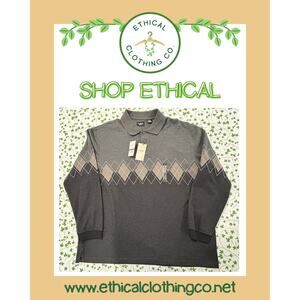 NWT! Men's Long Sleeve Argyle Sweater- Size XXL